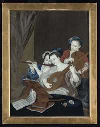LATE 18TH CENTURY A REVERSE-GLASS PAINTING